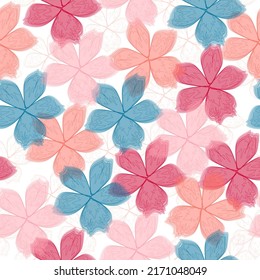  Serenity and rose quartz pattern.Modern 2016 colors pattern Hand painted illustration vintage inspired