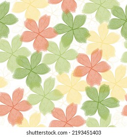  Serenity and rose quartz pattern.Modern 2016 colors pattern Hand painted illustration vintage inspired