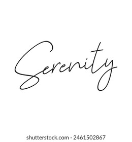 serenity text on white background.