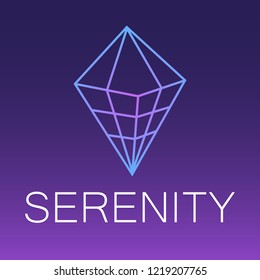 Serenity vector outline icon.Ethereum 2.0 Cryptocurrency, payment, crypto currency, blockchain button. flat adaptation design for web site, mobile app