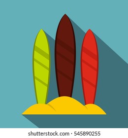 Serfing board icon. Flat illustration of serfing board vector icon for web