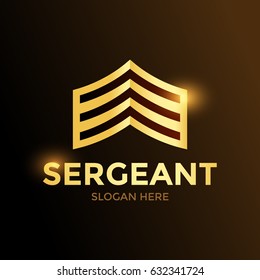 Sergeant Army Soldier Military Logo Golden Illustration
