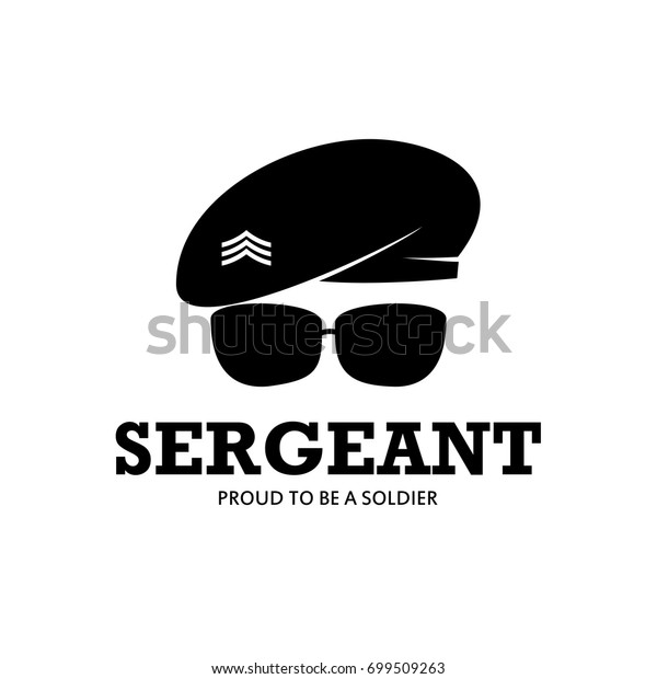 Sergeant Army Soldier Military Logo with\
baret Illustration
