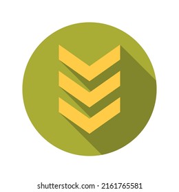 Sergeant Circle Icon. Vector Illustration of Military Sign.