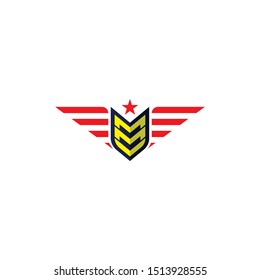 a sergeant emblem with wing elements