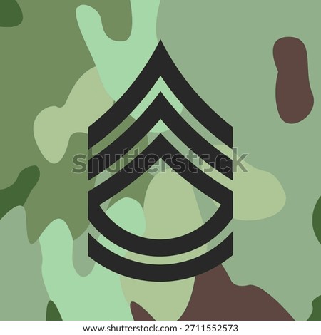Sergeant First Class emblem icon on Army combat uniform, insignia, vector.