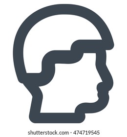 Sergeant Head vector icon. Style is stroke flat icon symbol, smooth blue color, white background.