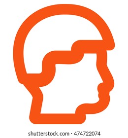 Sergeant Head vector icon. Style is linear flat icon symbol, orange color, white background.