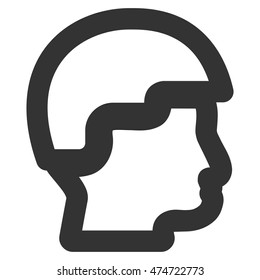 Sergeant Head vector icon. Style is outline flat icon symbol, gray color, white background.