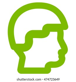 Sergeant Head vector icon. Style is contour flat icon symbol, eco green color, white background.