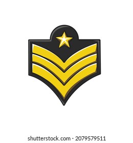 Sergeant rank in drawing style isolated vector  Drawn object illustration for your presentation  teaching materials others as you want 