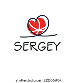 Sergey Calligraphy male name, Vector illustration.
