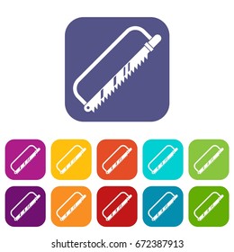 Sergical saw icons set vector illustration in flat style In colors red, blue, green and other