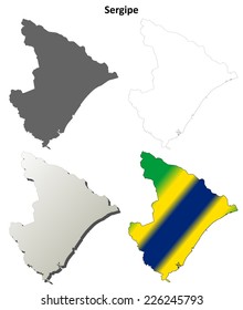 Sergipe blank outline map set