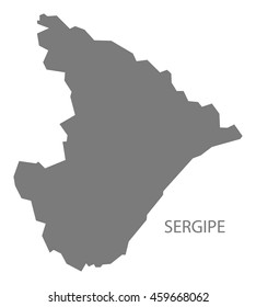 Sergipe Brazil Map grey