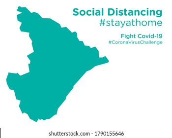 Sergipe Brazil map with Social Distancing stayathome tag