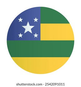 Estado de bandeira de Sergipe. Bandeira oficial de Sergipe. Crachá de círculo. Vetor