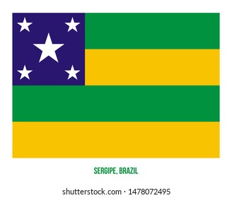 Sergipe Flag Vector Illustration on White Background. States Flag of Brazil.