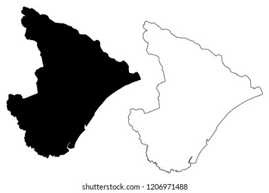 Sergipe (Region of Brazil, Federated state, Federative Republic of Brazil) map vector illustration, scribble sketch Sergipe map