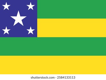 sergipe state flag, state of Brazil. Flag icon. Standard color. Vector illustration.	