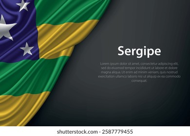 Sergipe state flag on dark background. Symbol of Brazilian heritage.