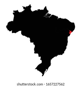 Sergipe-Zustand auf der brasilianischen Karte Vektorillustration EPS10 hervorgehoben