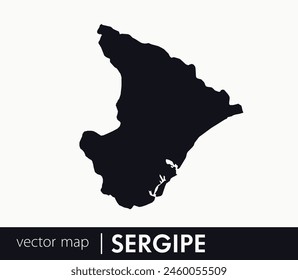 Mapa del estado de Sergipe. Unidad federativa de Brasil. Mapa de Vector para cualquier necesidad.	