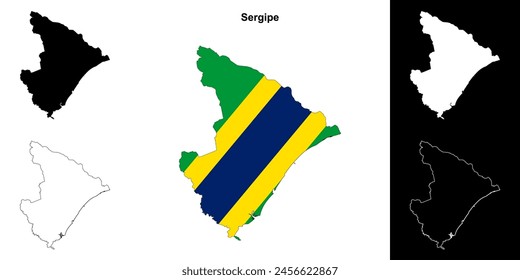 Conjunto de mapas de esquema de estado sergipe