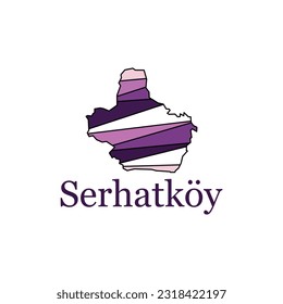 Serhatkoy region location within Turkey colorful map, illustration design template