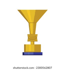 Seria A italian football league team gold trophy for the champion on a white background. Vector soccer cup.