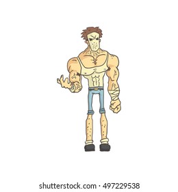 Serial Killer Dangerous Criminal Outlined Comics Style Illustration