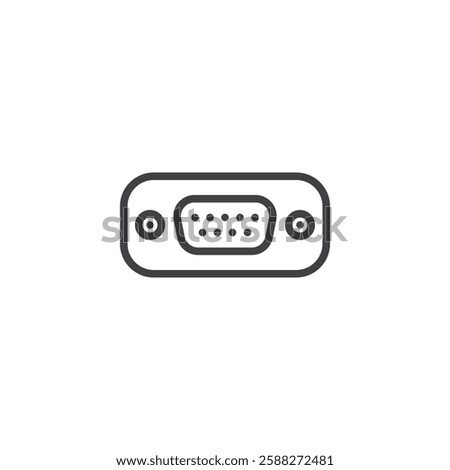 Serial Port line icon. linear style sign for mobile concept and web design. Serial port connector outline vector icon. Symbol, logo illustration. Vector graphics