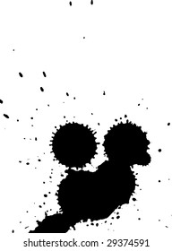 A serias, ink blots in black and white