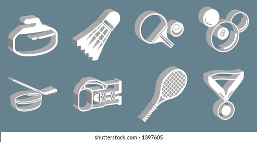 series of 3d sport icons