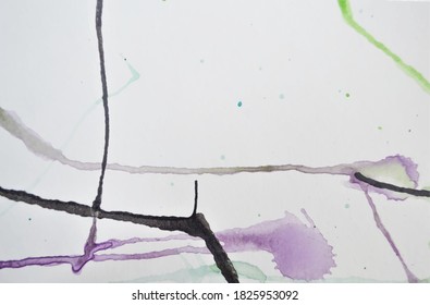 A series of abstract backgrounds using black ink and watercolors. Art. Background and texture