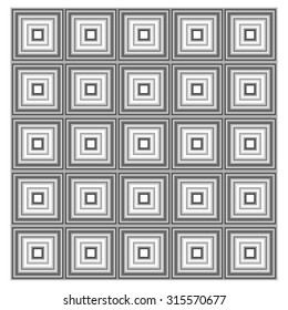 Series of abstract seamless patterns with squares. Vector.