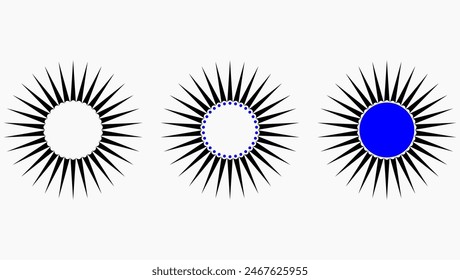 Series of Abstract Sunburst Patterns - Radial stripes background - Retro sunburst design - vector illustration - sunburst border frame, circular border frame