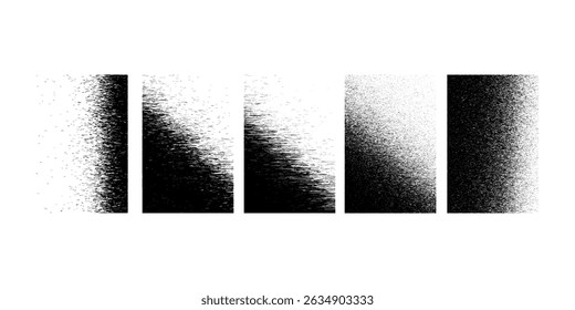 Series of abstract textures featuring smooth transitions between black and white shades.