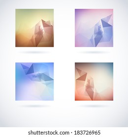 series of abstract vector hazy geometrical background with triangles line star partnership colorful conceptual scene pile multicolor digital new trendy site flooring green fancy lighting series concep