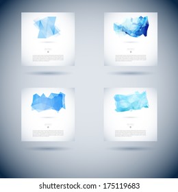 series of abstraction vector scene with three object template for design line water star partnership colourful abstract scene heap multicolored digital cloud modern site business blue clouds luxurious