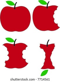 Series of apple images, with apple progressively being eaten away