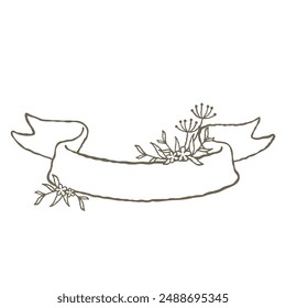 Series of beautiful classic hand drawn floral ribbon banner frame background layout template for names slogan message etc