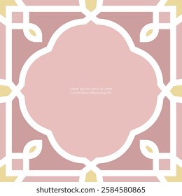 Series of beautiful retro vintage dusty pink mauve princess tiles colored glass for background, frame, page, cover, border, print, etc