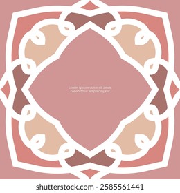 Series of beautiful retro vintage dusty pink mauve princess tiles colored glass for background, frame, page, cover, border, print, etc