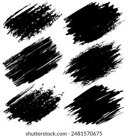 A series of black brush strokes displayed on a white backdrop