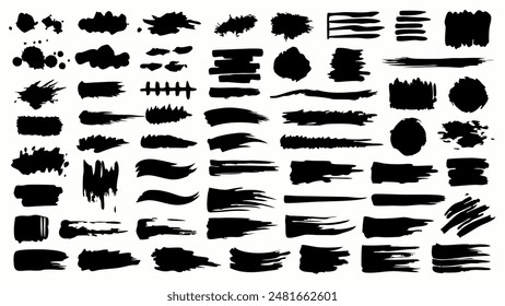 A series of black brush strokes on a white backdrop