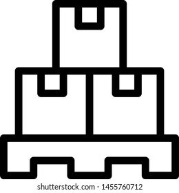 Series of boxes on pallet box support