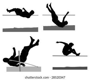 Series of boys doing the high jump