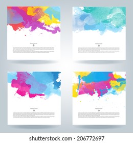 series of bright colorful vector watercolor scene handy for any project where a platter of color makes the difference colour coloration water juvenile star texture infant colourful abstract background