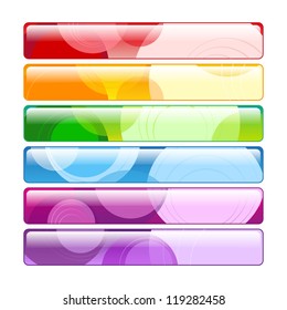 A series of bright decorative glossy web elements to add your own text